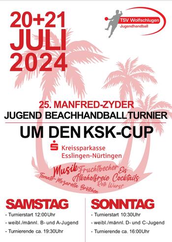 Einladung zum Beachcup der Handballjugend TSV Wolfschlugen am 20. und 21. Juli 2024