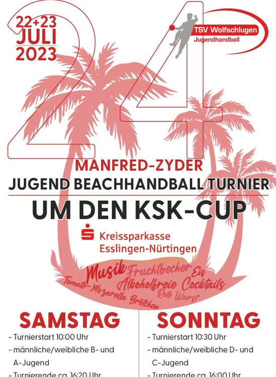 Einladung zum Beachcup der Handballjugend TSV Wolfschlugen am 22. und 23. Juli 2023